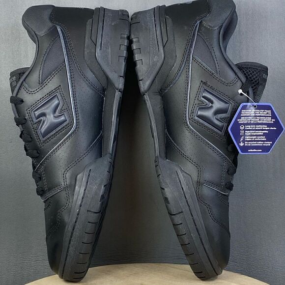 New Balance 550 Triple Black Sneaker shoe with Arch Support mens size 11 main image 10